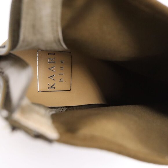 Kaari Blue FRANKIE Olive Green Perforated Ankle Boots Women 8 Slouchy Booties - Picture 13 of 13